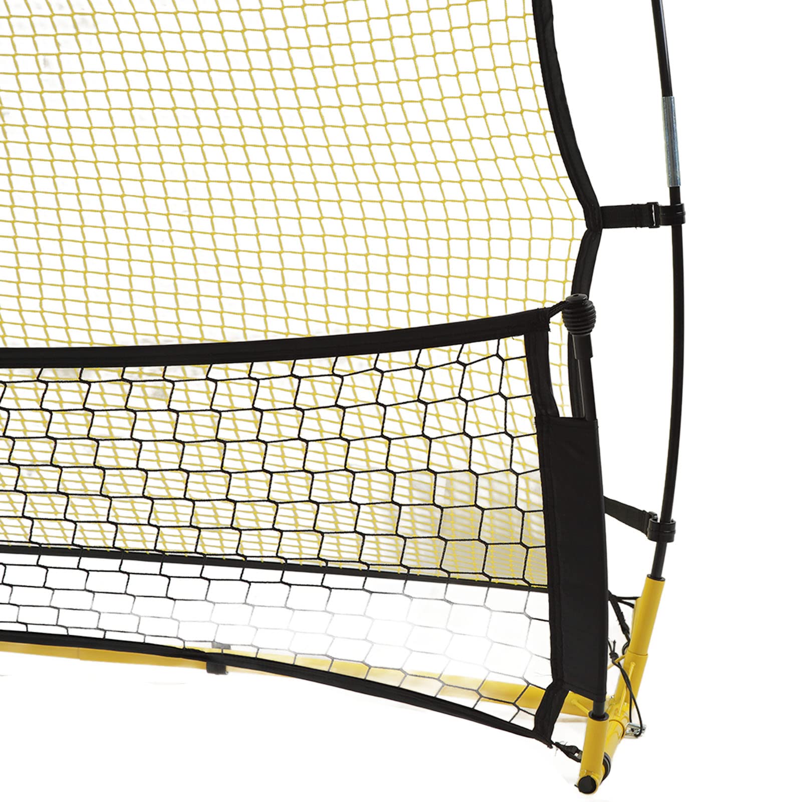 Rete da Rimbalzo da Calcio, Rete da Rimbalzo da Calcio con Design Staccabile Rete da Rimbalzo Portatile 2 in 1 a Doppia Faccia Gialla e Nera per Allenamenti di Calcio