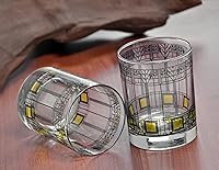 Vista 3 de Culver Frank Lloyd Wright DOF Double Old Fashioned Glass 14-Ounce (Gift Boxed Set of 2, Tree of Life)