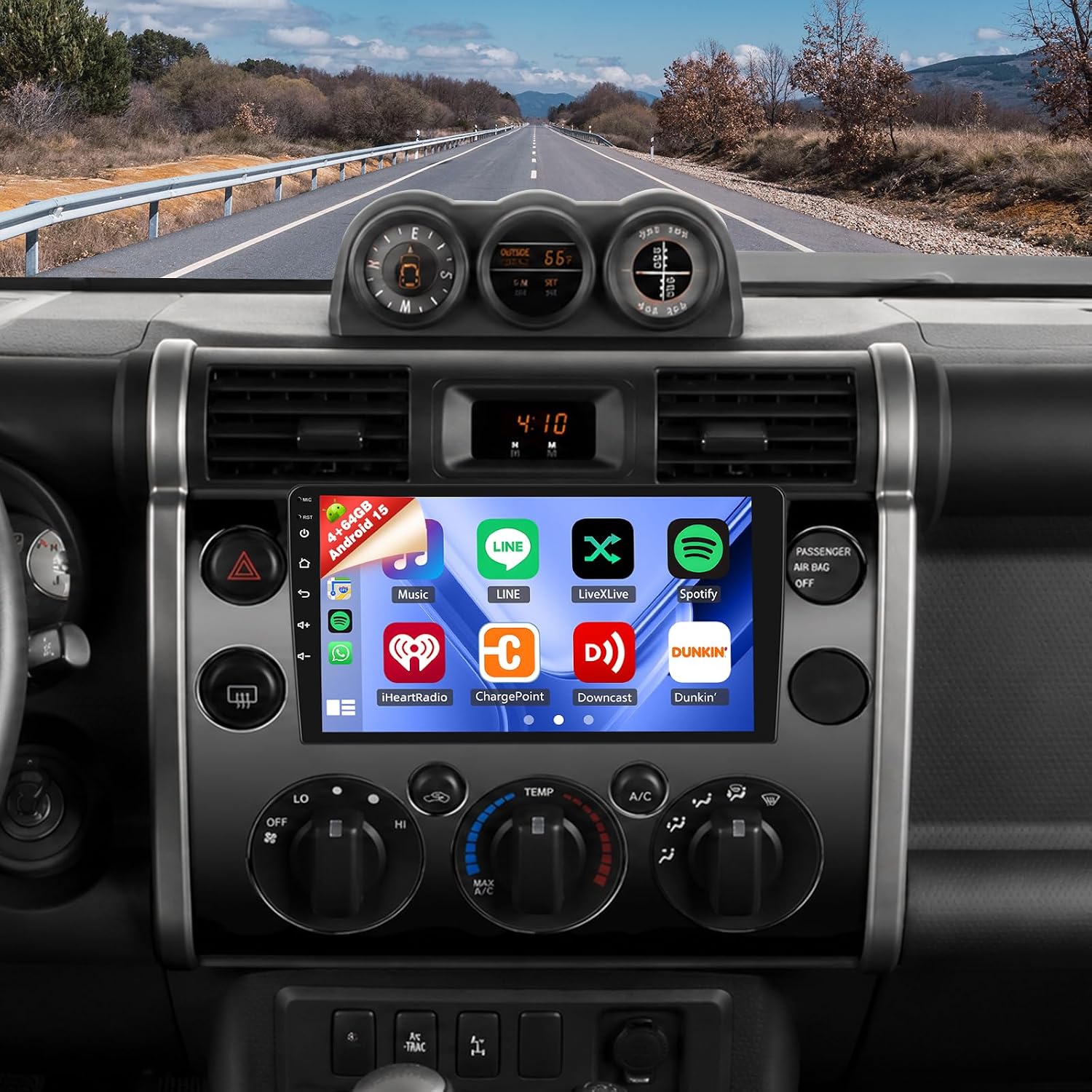 4+64G Car Radio for Toyota FJ Cruiser 2006-2020 Wireless Carplay Android Car Stereo, 9 Inch Touschscreen with Android Auto 5G WiFi GPS Navigation AHD Backup Camera FM RDS Radio Receiver