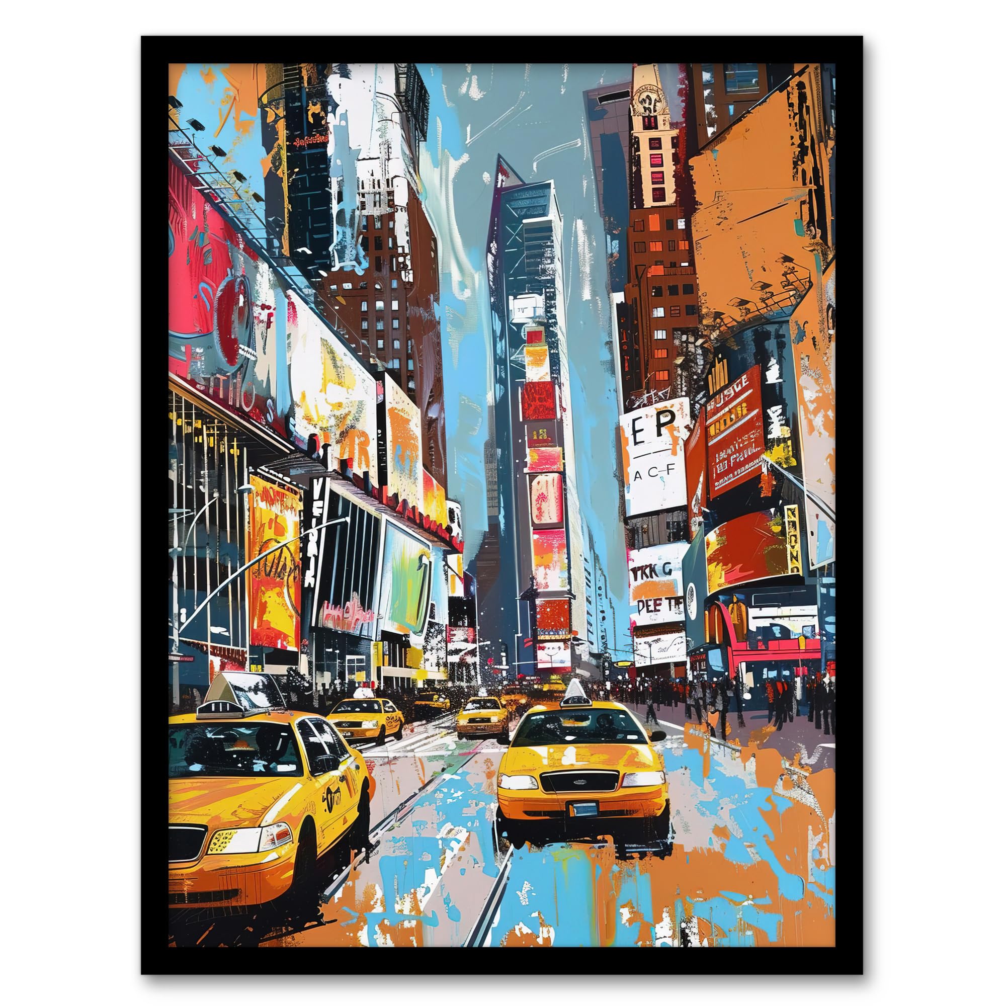 Artery8 Framed Art Print - Taxi on Broadway - New York City