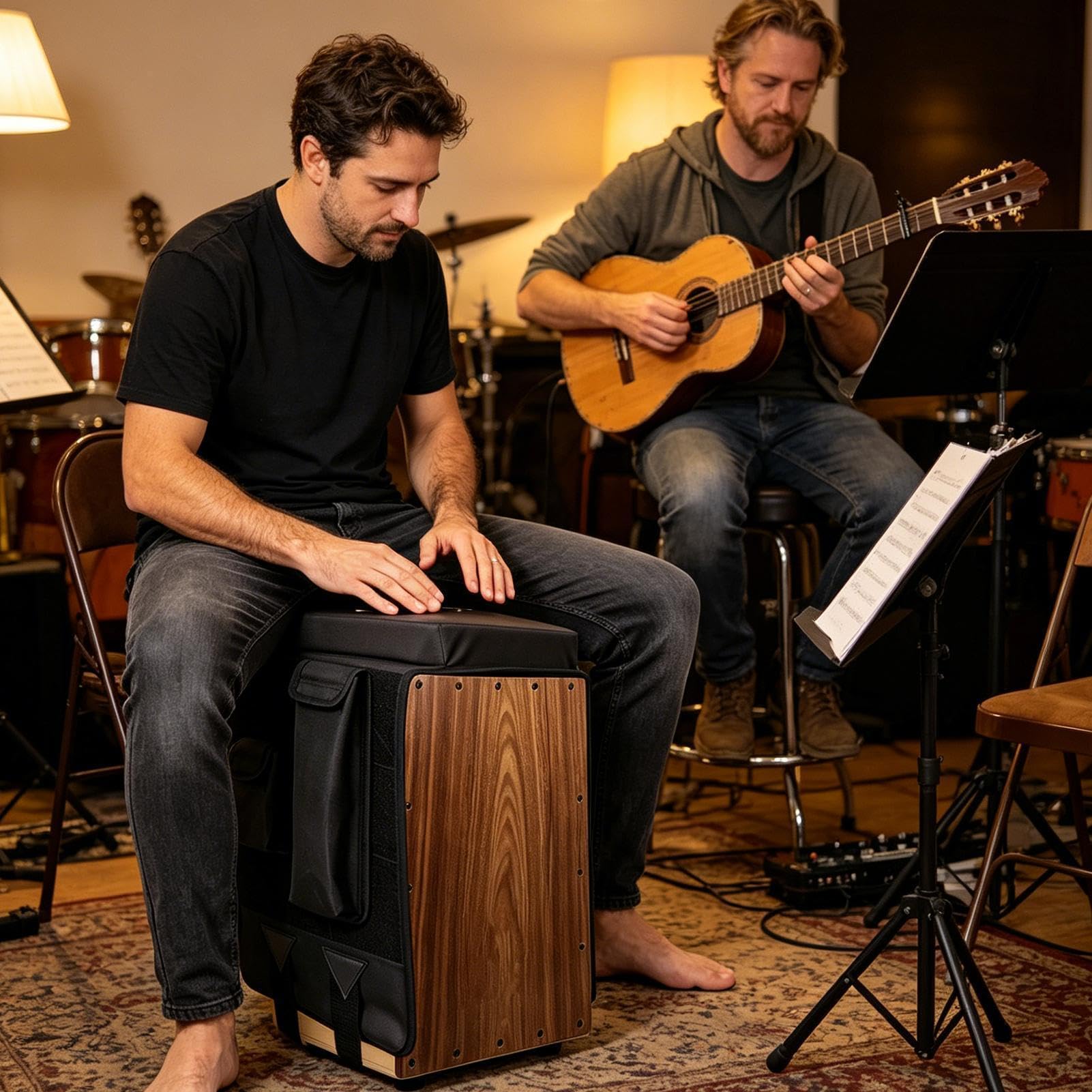 Schubladen-Organizer, 600D Oxford-Stoff, schwarz, Seitentasche, tragbares Percussion-Zubehör, Bühne, Reisegeset, Musikbänder, Präsentationen