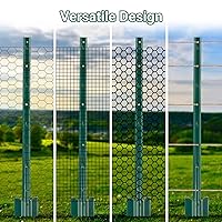 Vista 5 de Poste de valla de 3 pies – 10 paquetes, postes de metal resistente en U, con recubrimiento en polvo para un uso duradero, perfecto para sostener