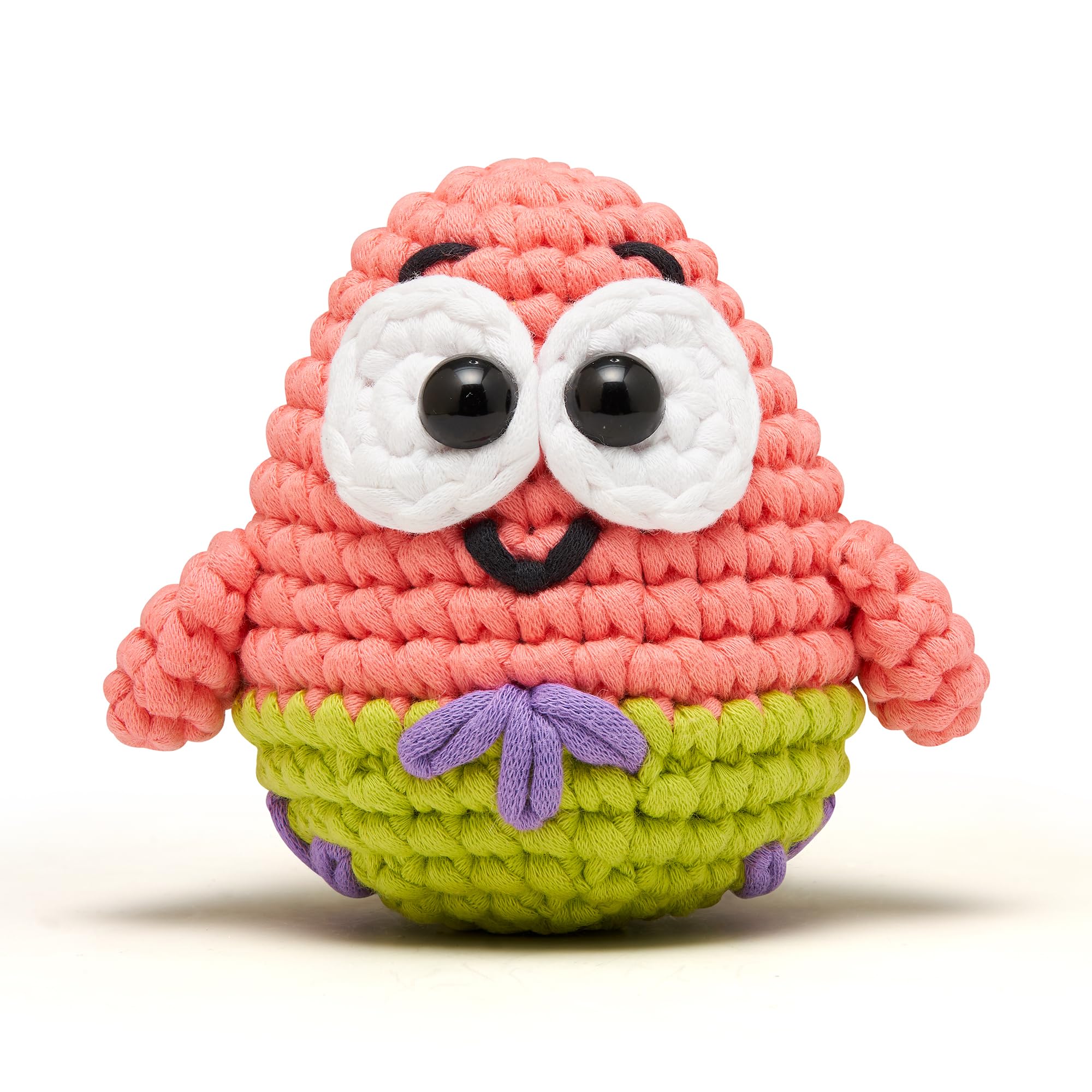 The Woobles Crochet Kit for Beginners – Spongebob Squarepants Craft Kit with Easy Peasy Yarn for Adults & Young Crafters, As Seen On Shark Tank, Step by Step Video Tutorials (Patrick Star) - 3