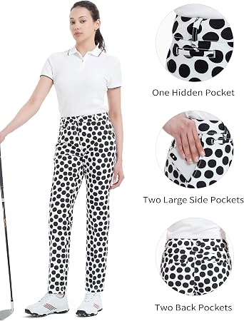 Women's Golf Pants Stretch Straight Lightweight Breathable Twill Work Chino Ladies Pants