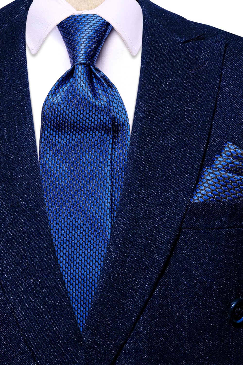 Dubulle Mens Paisley Striped Tie WOVEN Necktie for Men and Handkerchief Cufflinks Set Wedding Formal Business - Image 2