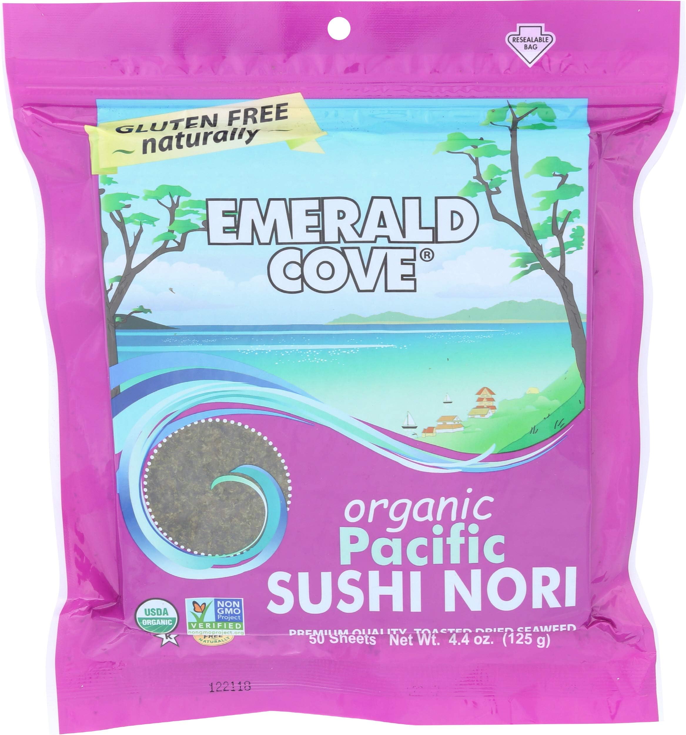 Emerald Cove Silver Grade Organic Pacific Sushi Nori, 50 ct