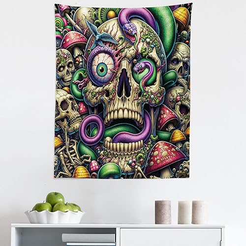 Miniatura 52 de Ambesonne Tapiz de la Torre Eiffel, tamaño Queen, imagen de la Torre Eiffel, París, Francia, coche vintage, calle, nubes oscuras, colcha colgante