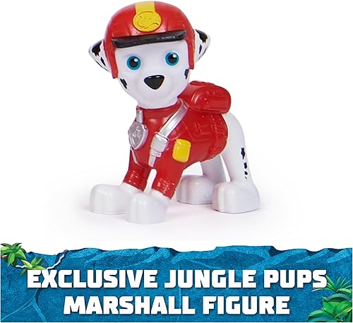 Miniatura 7 de PAW Patrol Jungle Pups, Camión de bomberos de elefante Marshall con lanzador de proyectiles, camión de juguete con figura de acción, juguetes para