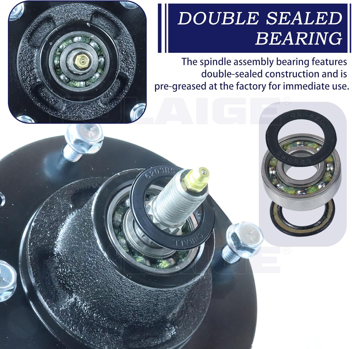 2 Pack 539131898 Spindle Assembly Replaces Husqvarna 539131898 Husqvarna Spindle Assembly for Husqvarna Z248F, Z242F, MZ61, MZT61, MZT 61, MZT52, MZ6128, TS354XD, TS348XD,YT48DXLS Lawn Mowers