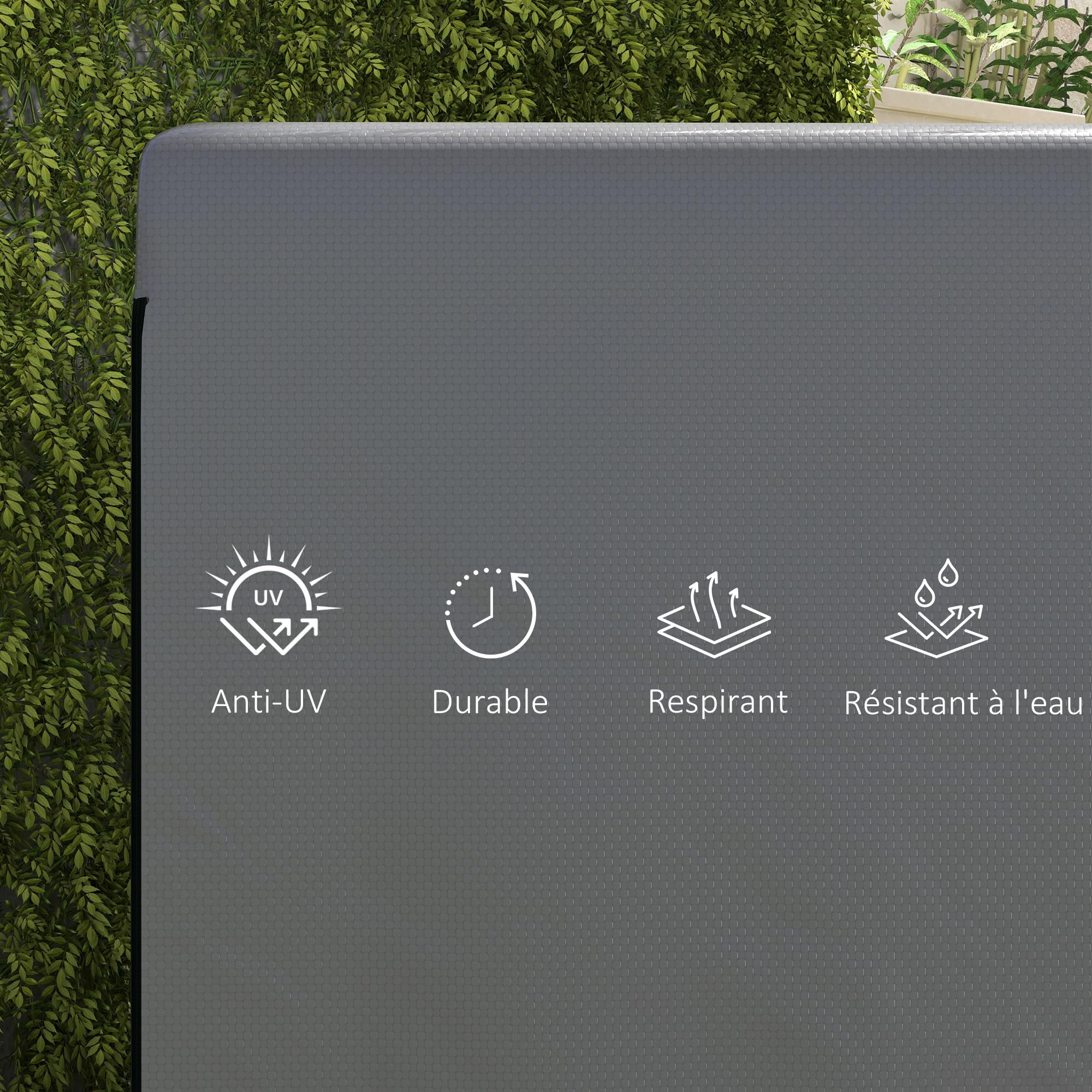 Outsunny Housse de Protection pour Balancelle de Jardin 3 Places Gris Foncé | Housse de Balancelle de Jardin, Toile PE Imperméable, Anti-Poussière et Coupe-Vent, 215 x 155 x 150 cm