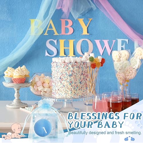 Miniatura 46 de 50 juegos de recuerdos de fiesta de baby shower, incluyendo 50 velas sin perfume para baby shower, bolsas de regalo, tarjetas para suministros