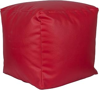 ARANAZ S.L. MANUFACTURAS DE LA MADERA Puff Cuadrado Ø40x40cm Color Rojo - Asiento Acolchado y Cómodo