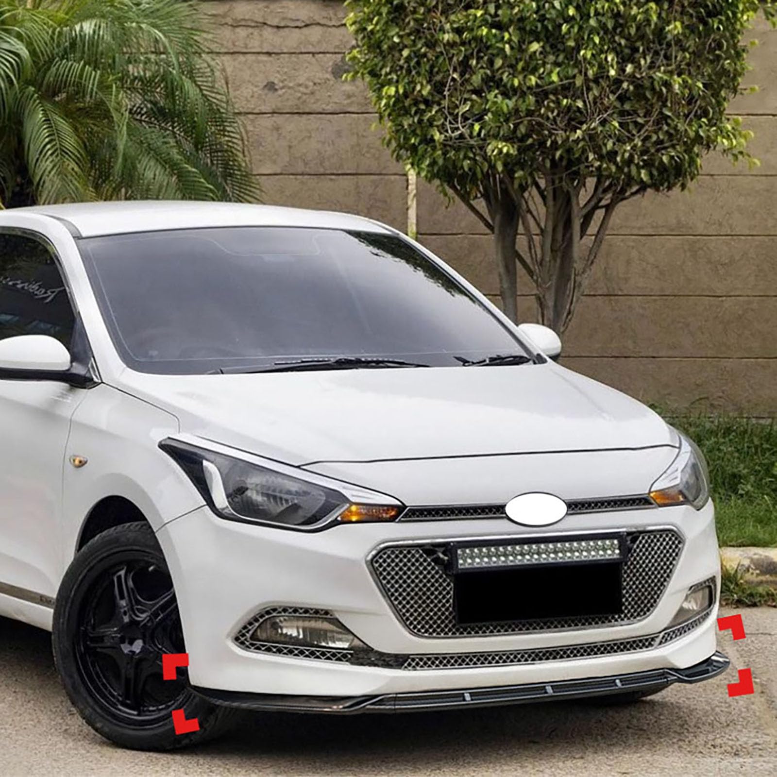 Kompatibel mit Hyundai I20 MK2 Pre-Facelift 2015-2017, Frontstoßstangen-Spoilerlippe, Auto-Unterkörper-Kit-Splitter,Carbon Fiber Look