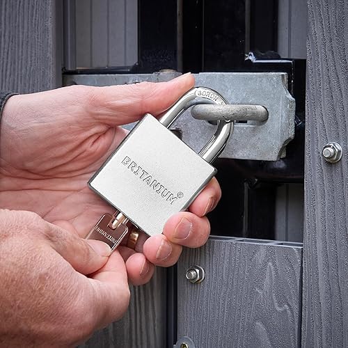 Miniatura 7 de SFL60 Candado de grado profesional, acero cromado con grillete de aleación de boro, 5 llaves de vaso, diseño resistente a la intemperie para