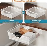 2 Pack Under Desk Drawers Self Adhesive Drawers for Under Desk Storage Pull Out Under Desk Drawer Organizer for Home Office Cabinet, 13" x 12.2" x 3.74", White