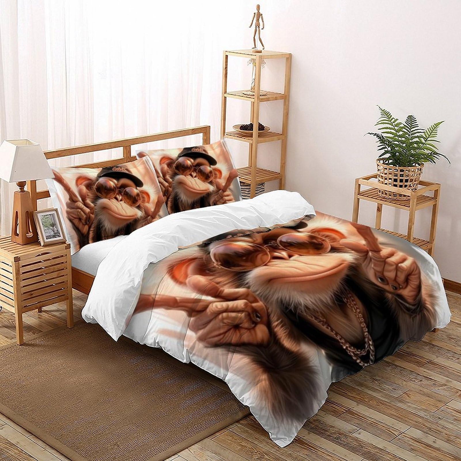 Housse de couette animaux de la jungle pour décorer la chambre des filles