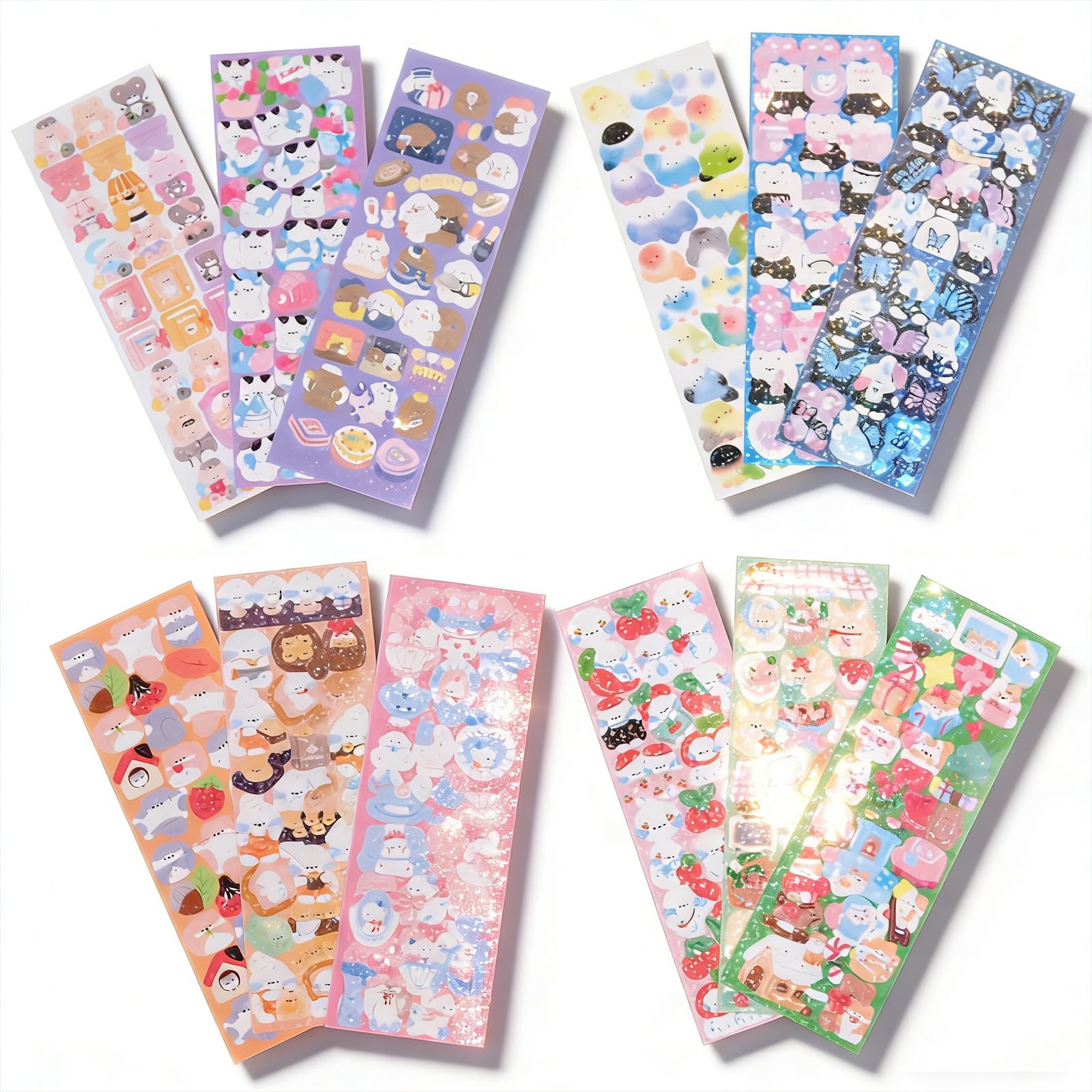 Amazon.co.jp: 韓国 デコ ステッカー 12 枚/セット、DIY カラフル