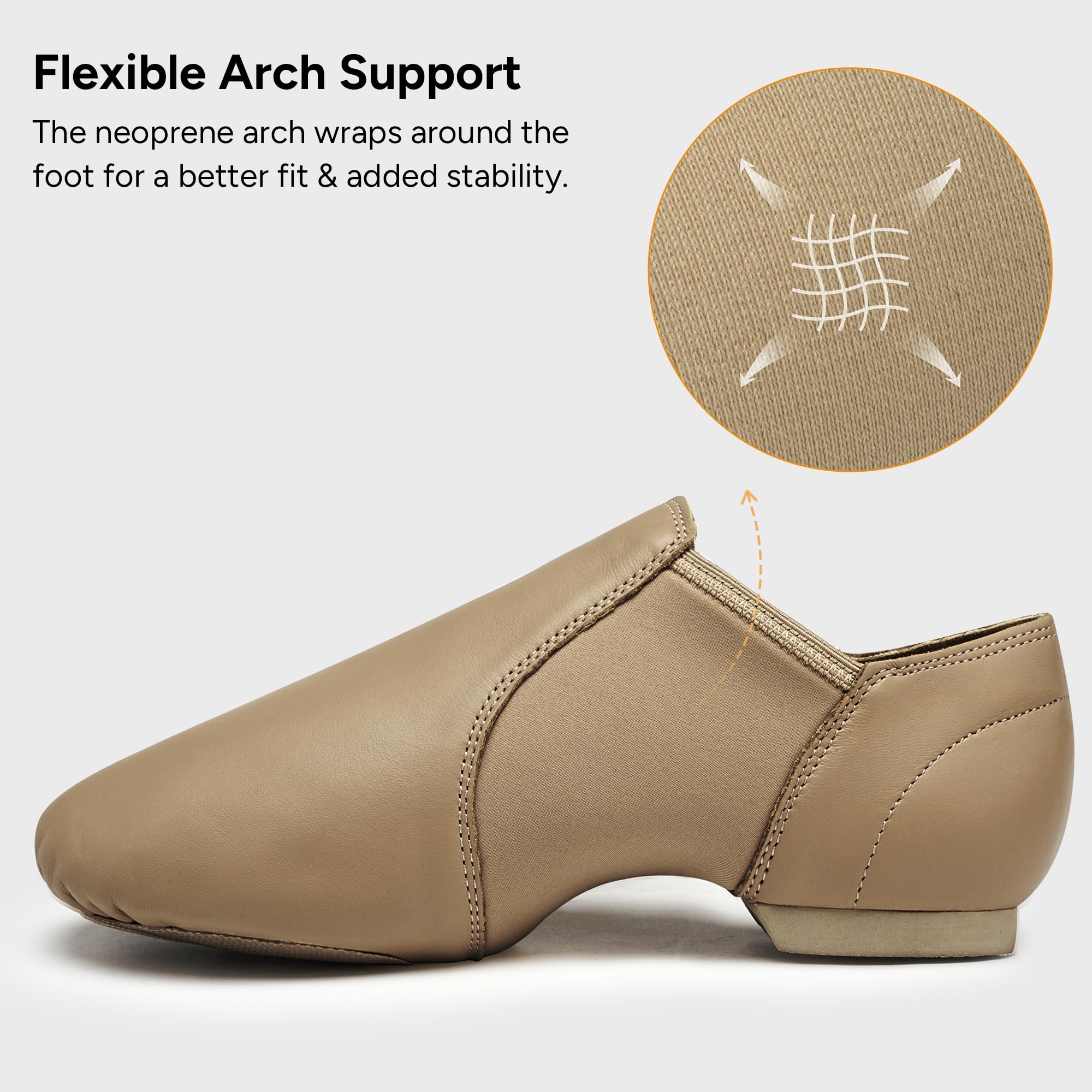 Stelle Scarpe da ballo da donna in pelle unisex | Vera pelle, suola divisa, comfort traspirante, supporto dell'arco, suola antiscivolo, movimento flessibile