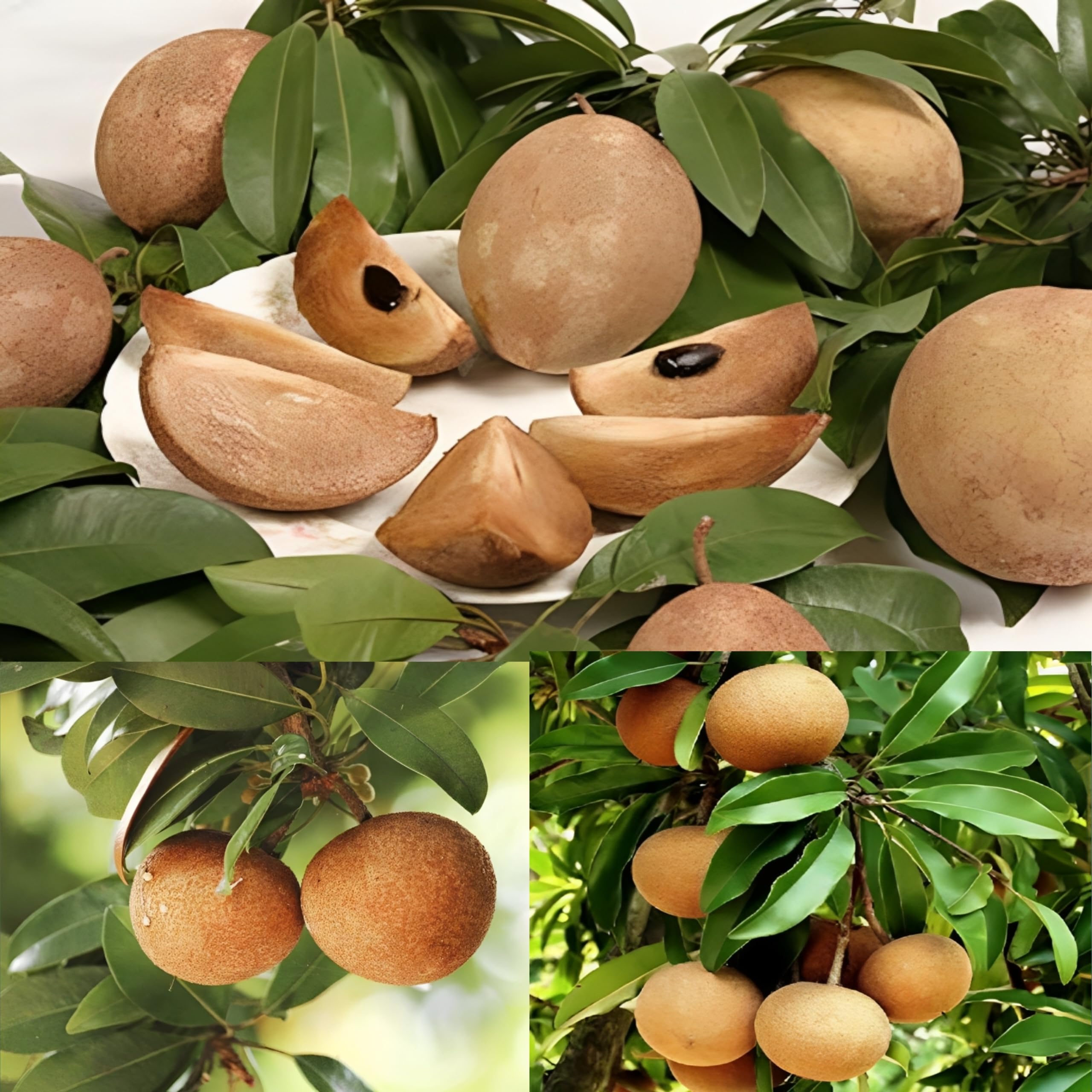 Pyanabi Combo 2 "Kalapatti Variety Sapota" Sweet Tasty Fleshy Fruit-Hybrid Chikoo Grafted Chiku Healthy Live Plant(Height-2-.3 Ft) Livdfor Home Garden
