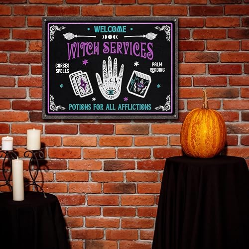 Miniatura 9 de Letrero de metal de estaño con poción de bruja de servicio de bruja, decoración de letrero de bruja, Wicca gótico oculto, pagano, espeluznante,