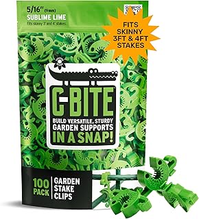 Plant Support Clips for Trellis, Garden Stakes, Wire Fence, Climbing Plants, Indoor Gardening, Hydroponics Systems, and Vines | Durable Gardening Clips (Lime Green - 100 Pack)