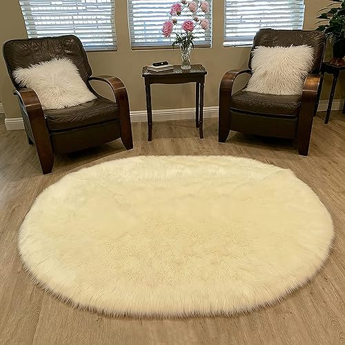 Miniatura 49 de Alfombra de lujo de piel de oveja sintética Alfombra esponjosa para dormitorio, sala de estar, habitación de los niños, alfombra suave y Marrón