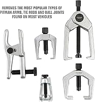Vista 4 de OEMTOOLS 26554 Kit de servicio frontal, extractor de brazo Pitman y separador de rótulas, herramienta de extracción de barra de acoplamiento