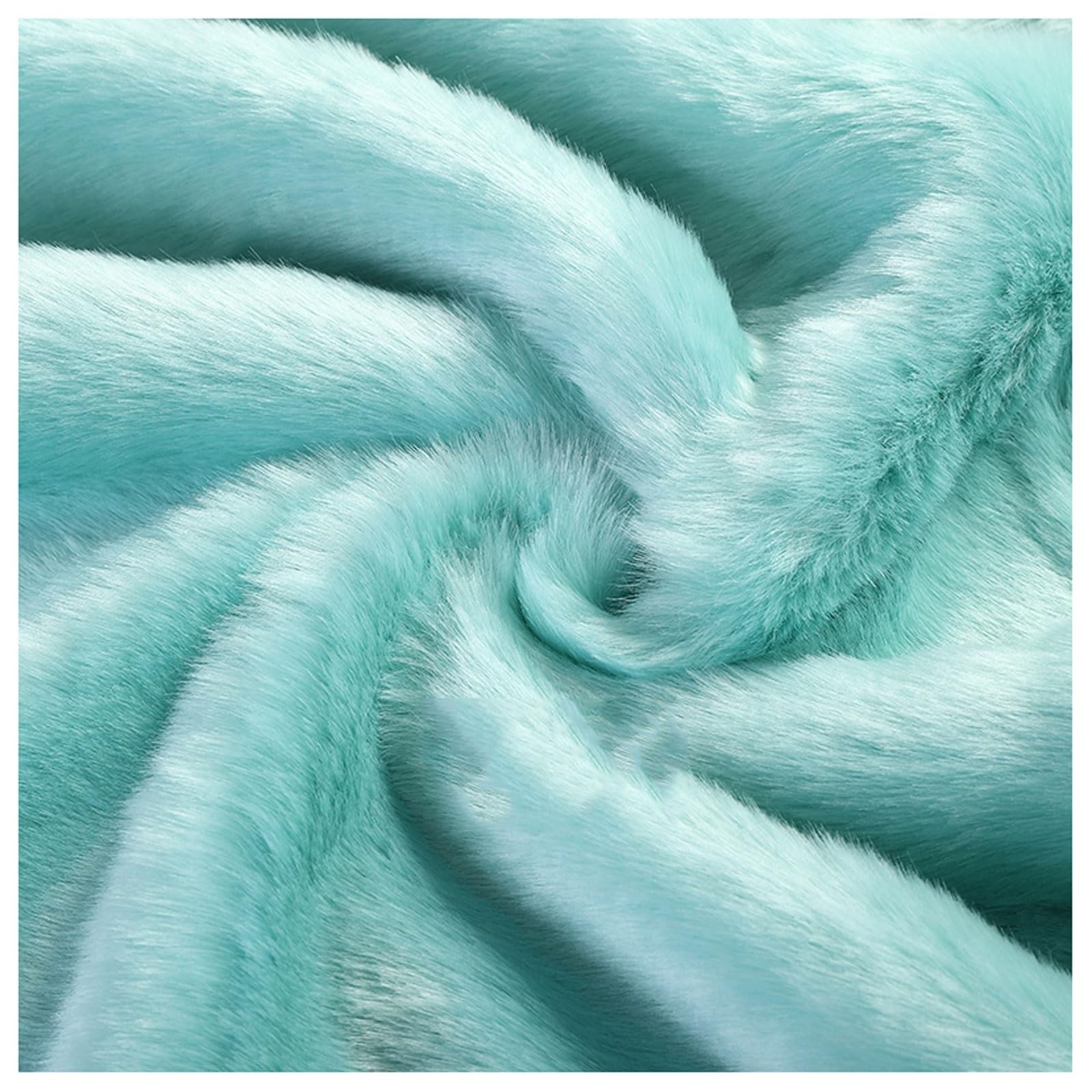 Faux Fur Plush Shaggy Faux Fur Fabric 2.8cm Long Pile Fur Fake Fur Materials, Soft and Fluffy Craft Fabric, for DIY Arts, Crafts, Apparel, Costume, Rug, Accessories, 50x20cm/50x180cm (Color : Green 2