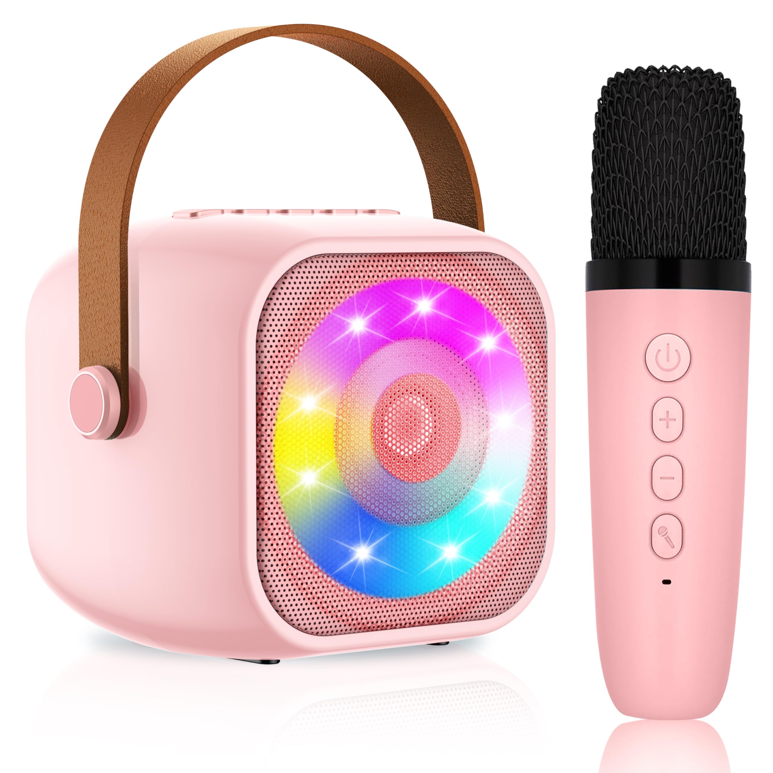Macchina Karaoke con 1 Microfono, Karaoke Portatile Bambini con Altoparlante Bluetooth, Microfoni Wireless Giocattolo Elettronico per Cantare, Regalo Bambina per Party, Compleanni, Feste