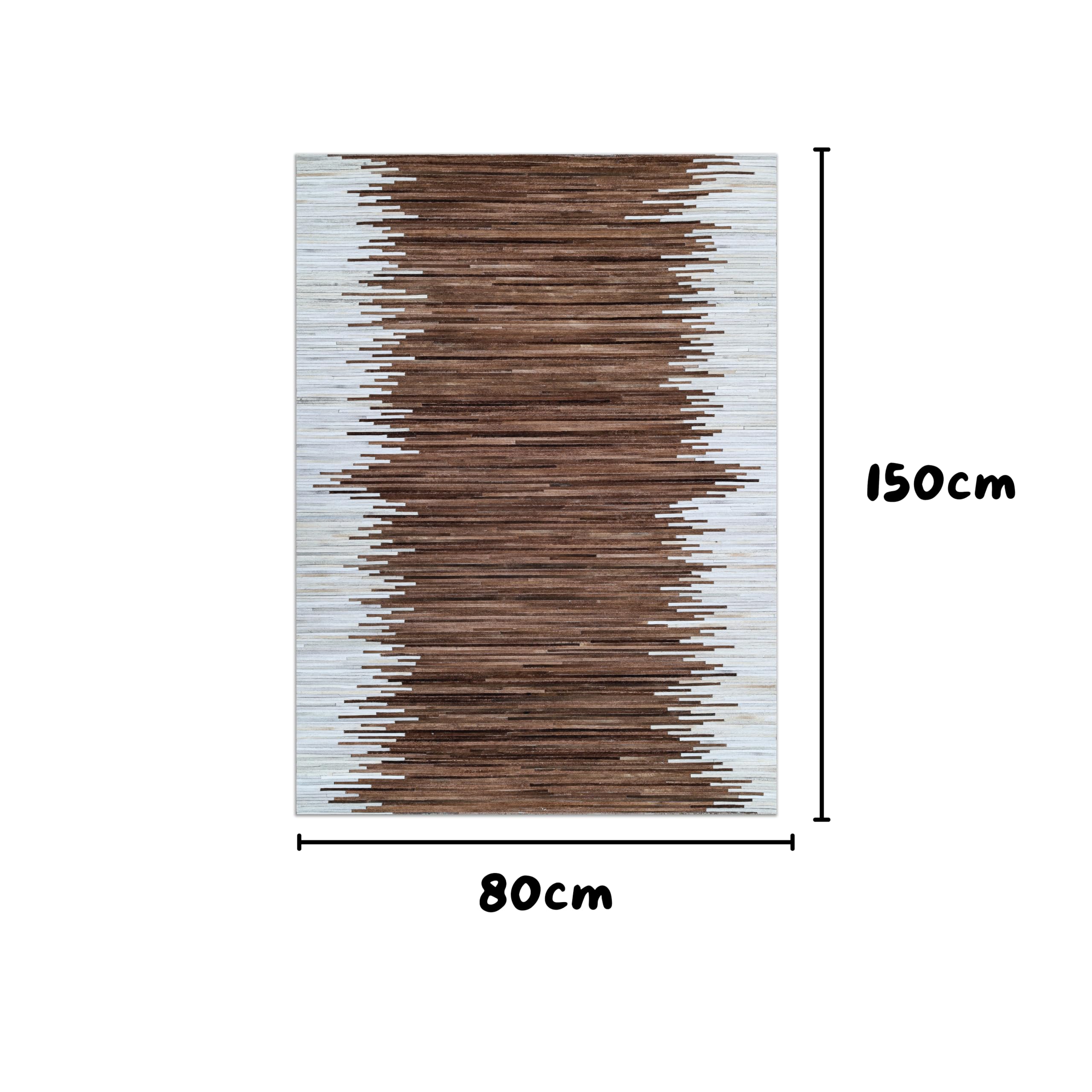 MY-RUG Fellteppich 80x150cm aus echtem Kuhfell - Rindlederteppich Braun