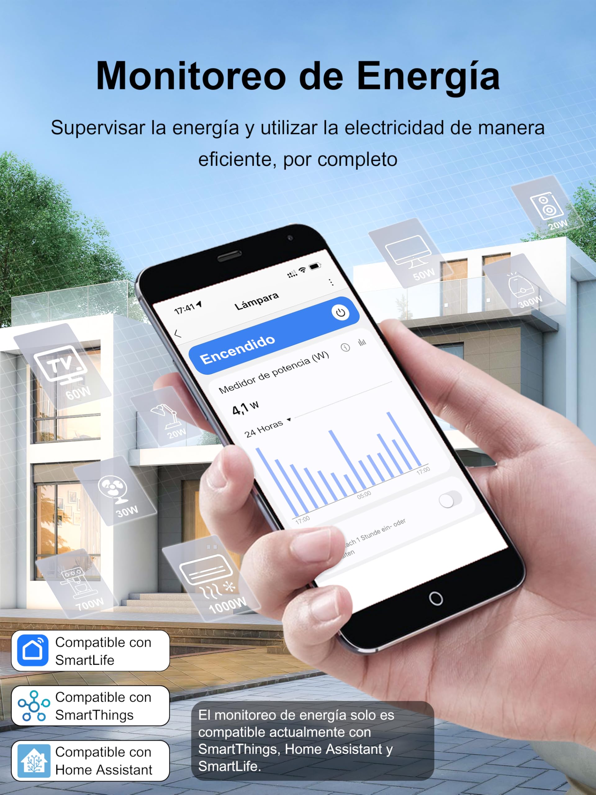 EIGHTREE Zigbee - Enchufe inteligente con medición de consumo de energía | 16 A, repetidor Zigbee, requiere hub, compatible con Home Assistant, SmartThings, Alexa, programación y temporizador