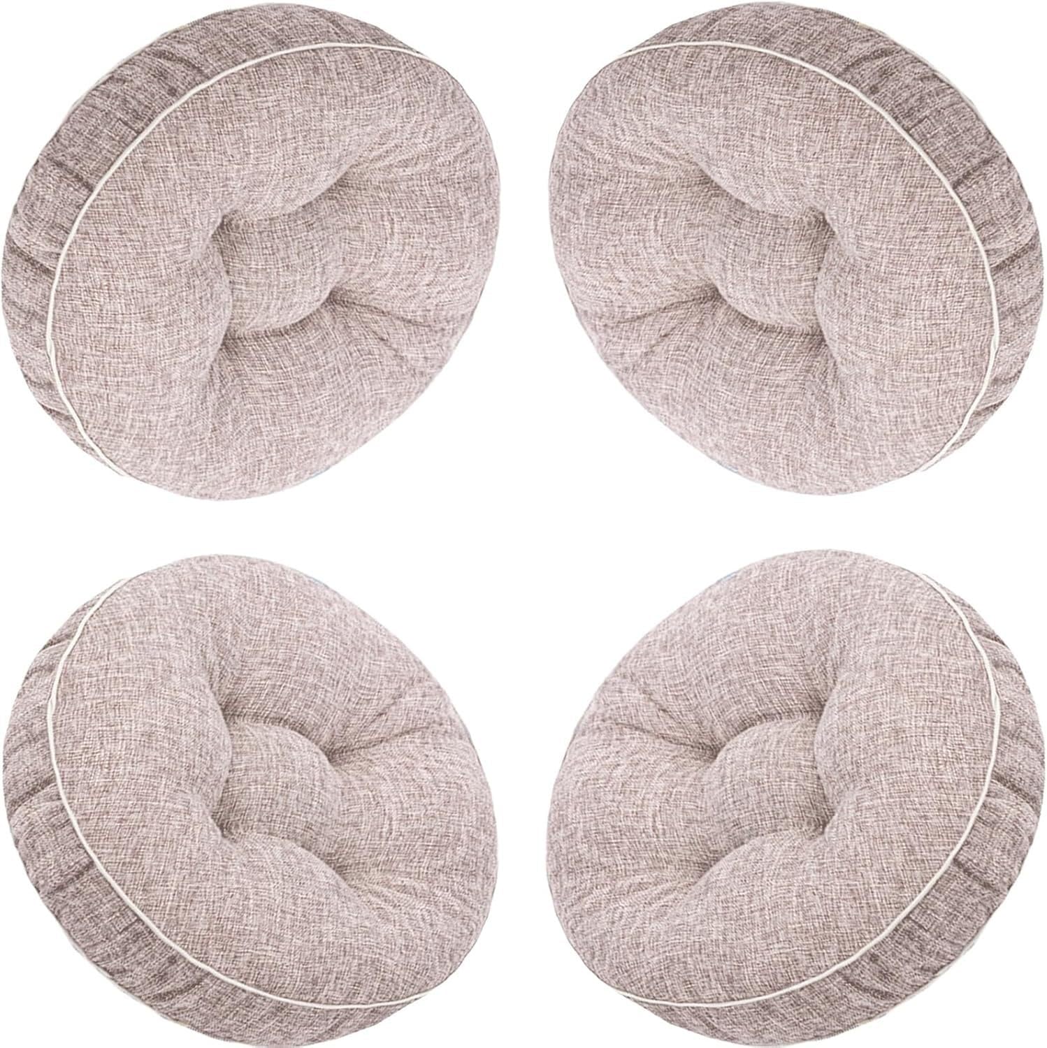 Coussins de Chaise Ronds doux et épais, lot de 4 galettes de siège confortables