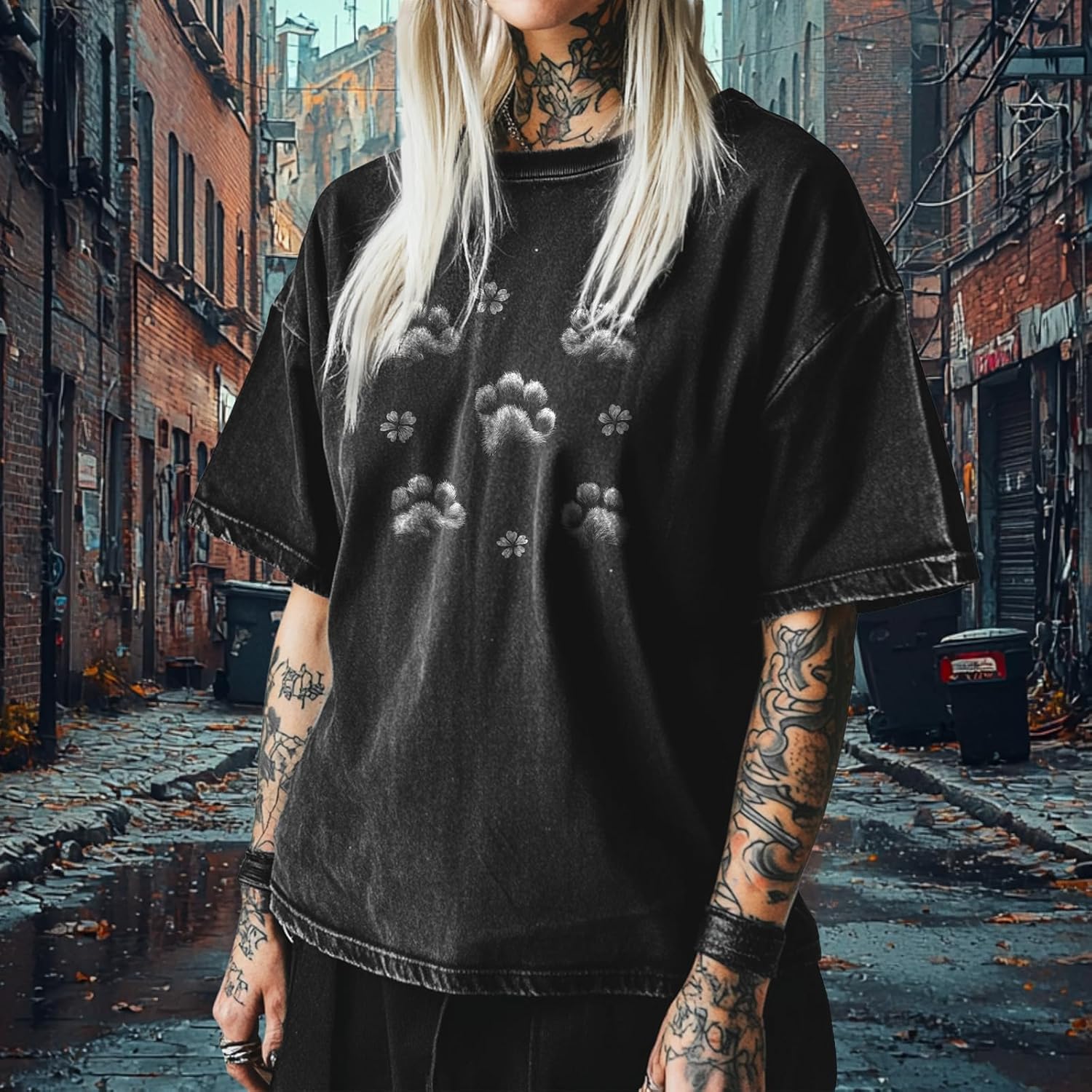 MARSVOVO Y2k Shirt Short Sleeve Printed Goth Punk Rock T Shirts Novelty Retro Tee Tops - Image 3