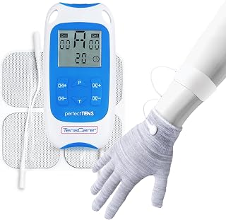 TensCare Perfect TENS - Dispositivo TENS clinicamente testato per alleviare il dolore di schiena, anca, gamba, braccio, artrite e sciatica. Include un guanto per l'artrite alla mano