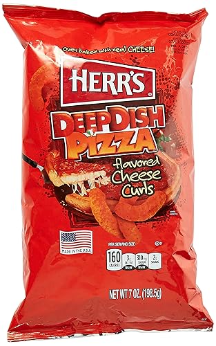 Herr's Deep Dish Pizza Flavoured Cheese Curls - 7oz (198g)