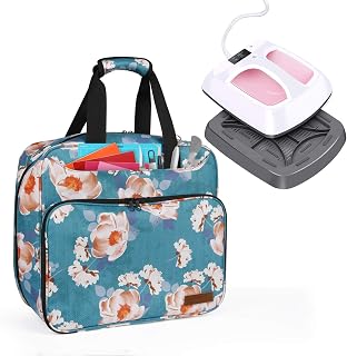 Natur@cho Heat Press Machines Carrying Case Bag for Cricut Easy Press 12x10 inch, Protective Pouch Portable Tote Bags Storage for Cricut Machine and Accessories (Blue Flower)