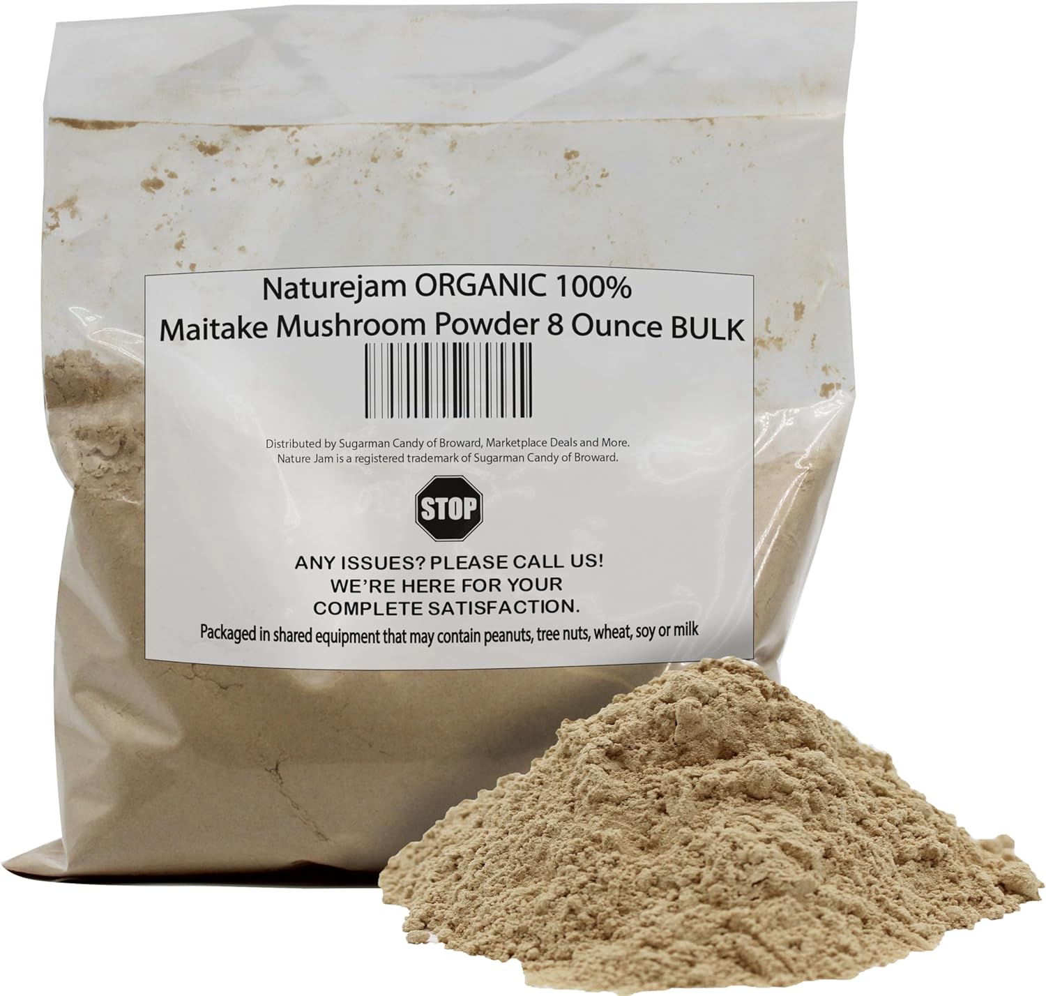Naturejam Organic Maitake Mushroom Powder 8 Ounces Bulk-Premium Culinary Grade for Smoothies, Latte and Baking-A Great Coffee Substitute 150-200 Servings
