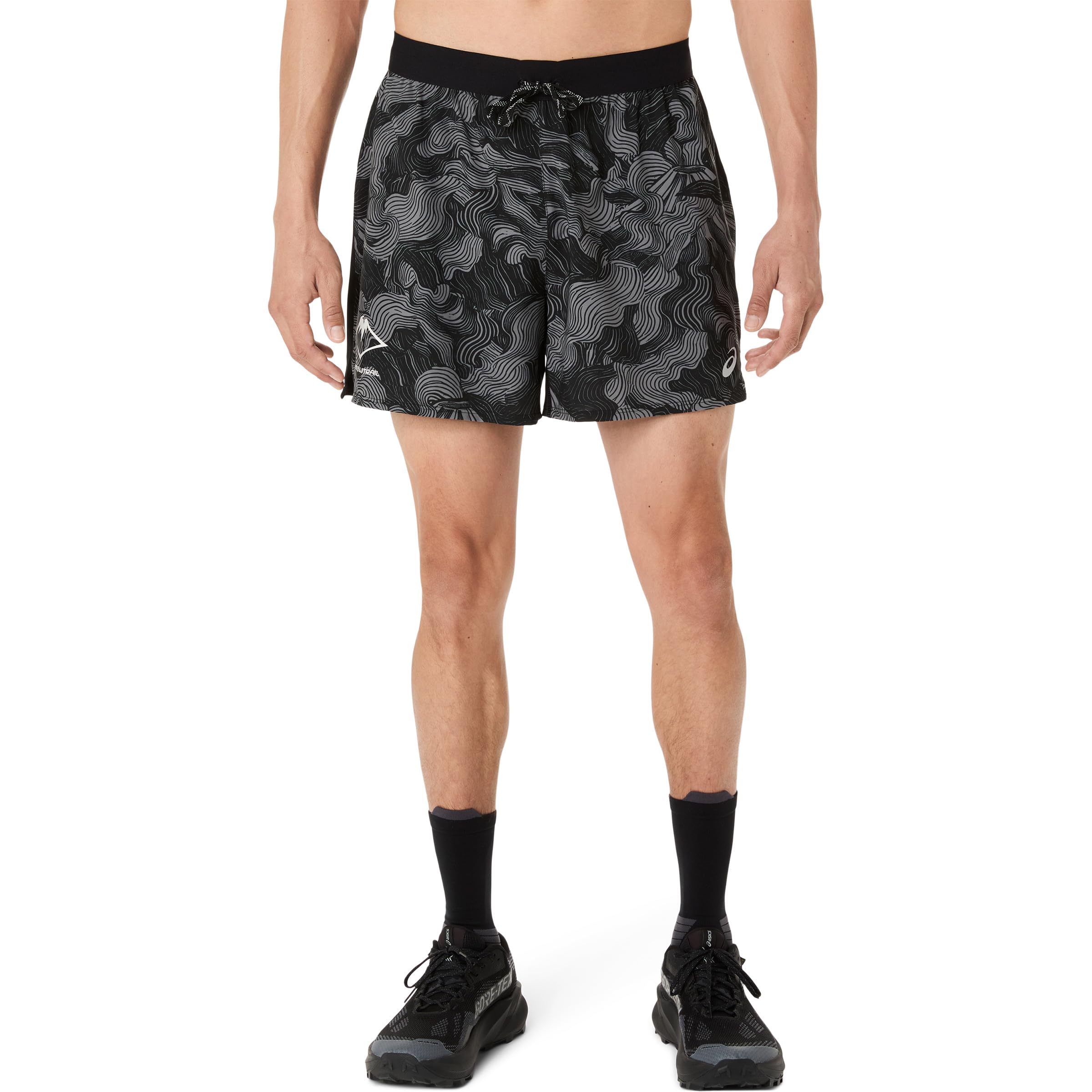 Asics Fujitrail AOP 5In Short de course pour homme Noir - Performance Black/Carbon/Cream XXL