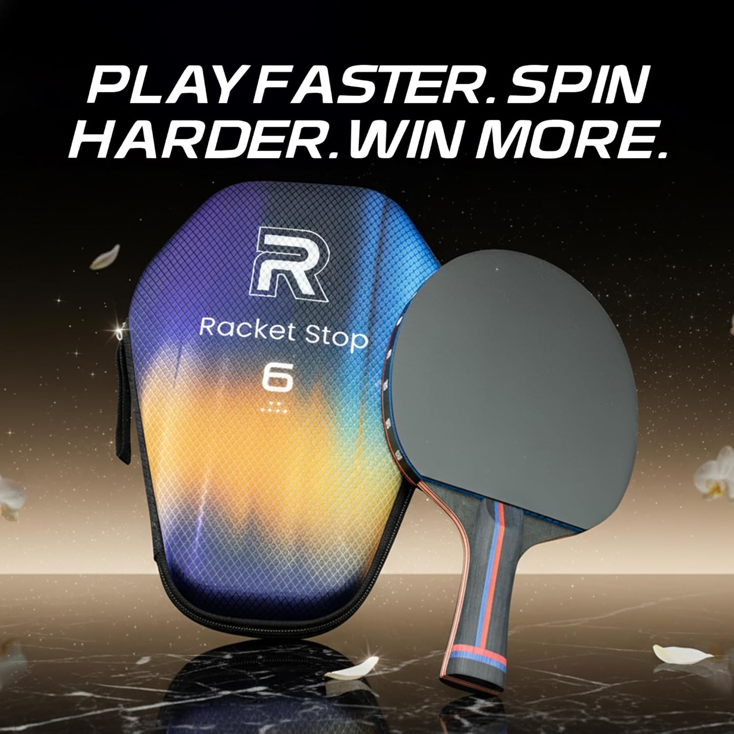 Inferno Table Tennis Paddle – Ply Carbon Blade Ping Pong Paddle for Indoor & Outdoor Games, High-Speed Sports Racket for Adults, Spin & Control, Quality Gift Set w/Carry Case & Box