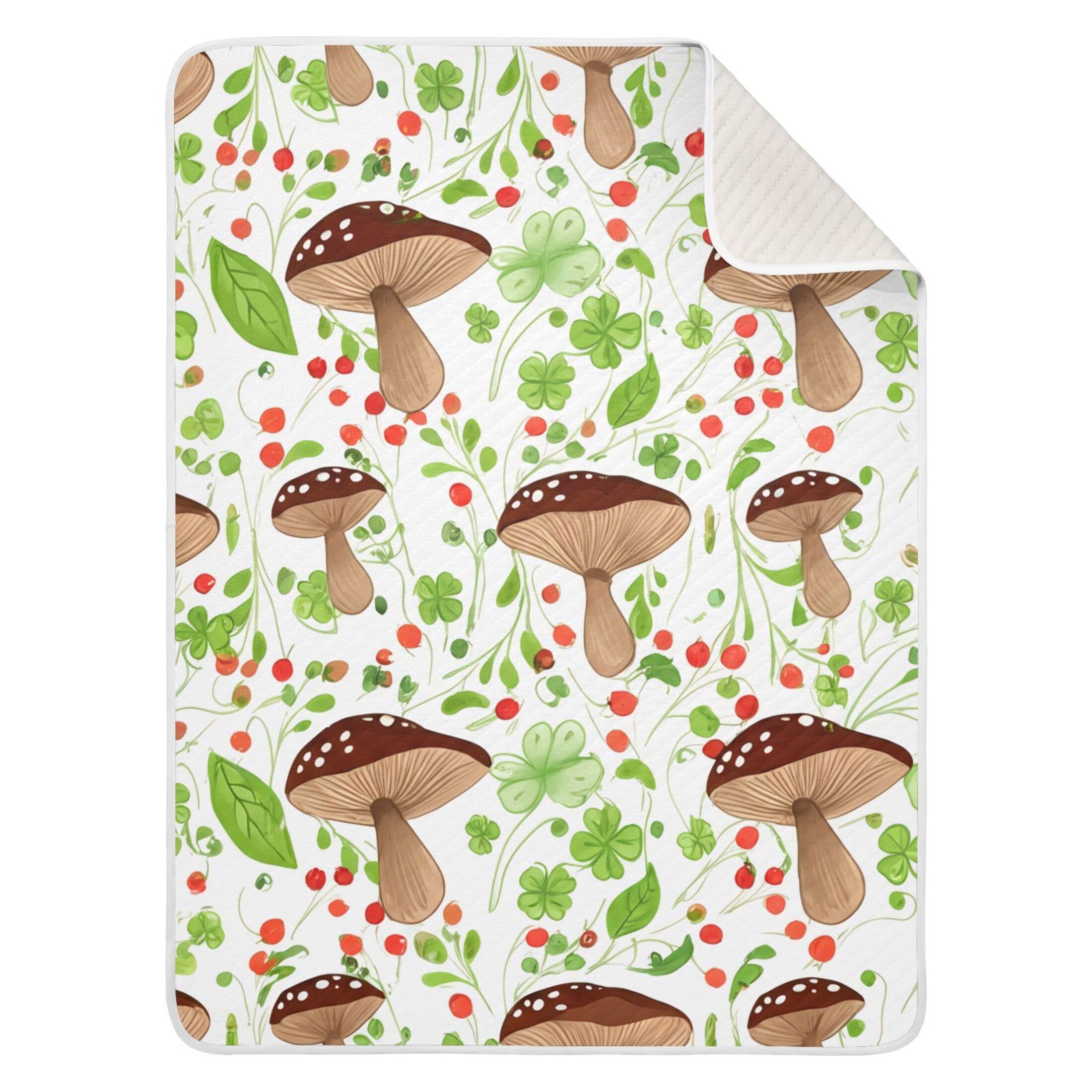 Burbuja Brown Mushrooms Baby Blanket for Boys Girls, Nursery Soft Warm Swaddling Receiving Baby Blankets, 30x40 in Toddler Blanket