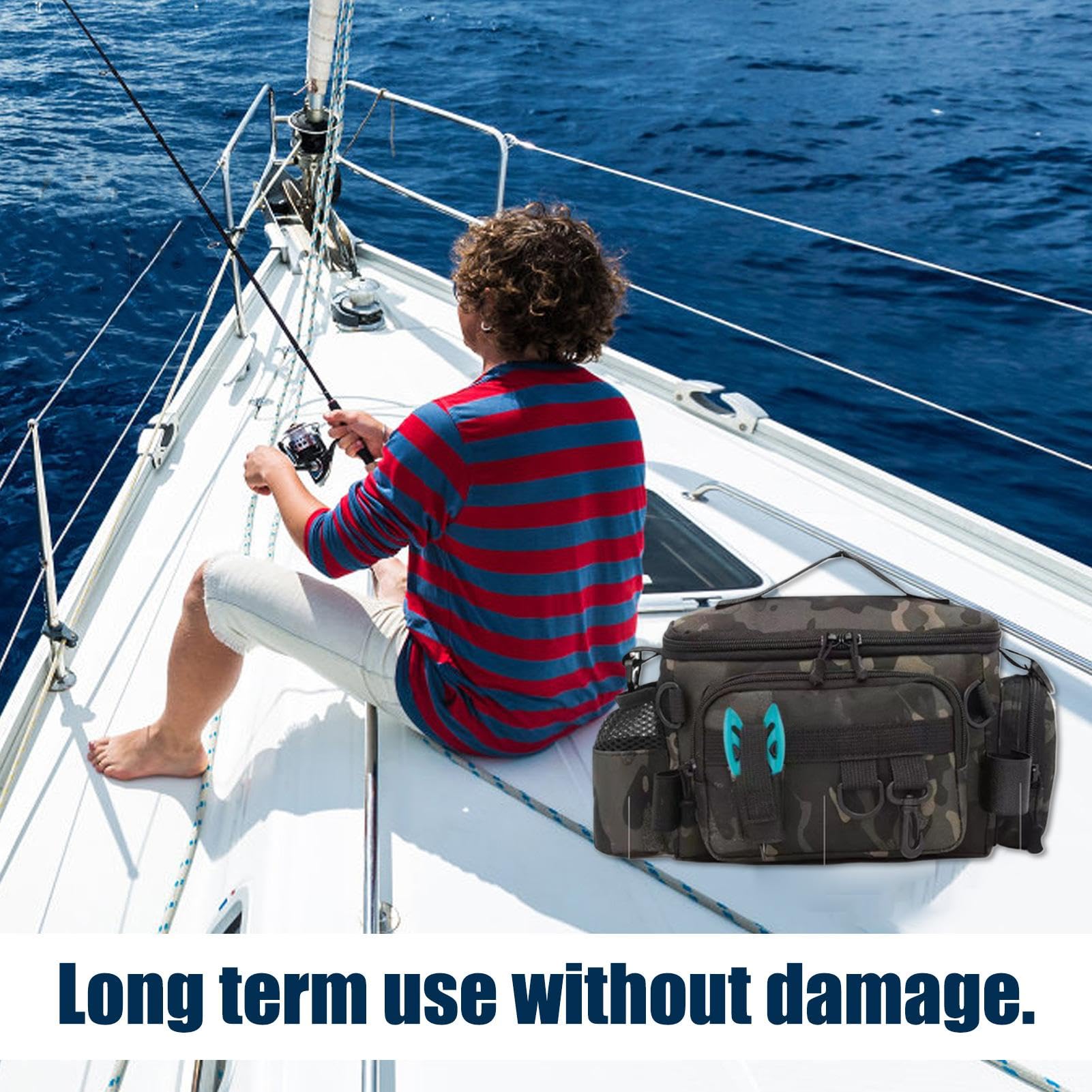 Fishing Bag, Large Capacity Fishing Bag, Fishing Lure Bag, Fishing Rod Carryall, Portable Fishing Bag, Multifunctional Fishing Bag, Fishing Equipment Bag, Fishing Reel Bag, Fishing Bait Carrying Bag