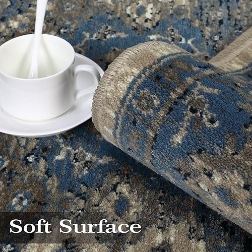 Miniatura 4 de GAOMON Alfombra de pasillo de 2 x 6 pulgadas, estilo vintage, floral, para pasillo, camino de entrada, cocina, alfombra estética gruesa de pelo bajo