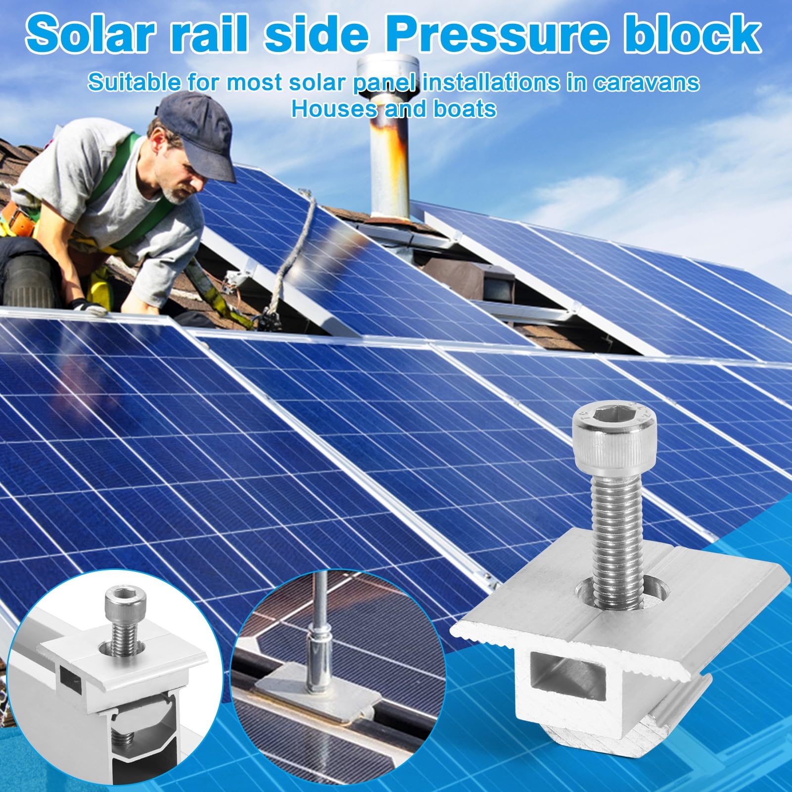Jadeshay Zonnepanelen Beugels, 8 stks 35mm Zonnepaneel Houder Eindklemmen Zonnepaneel Montagebeugel Zonnepaneel Z Beugel voor Dak