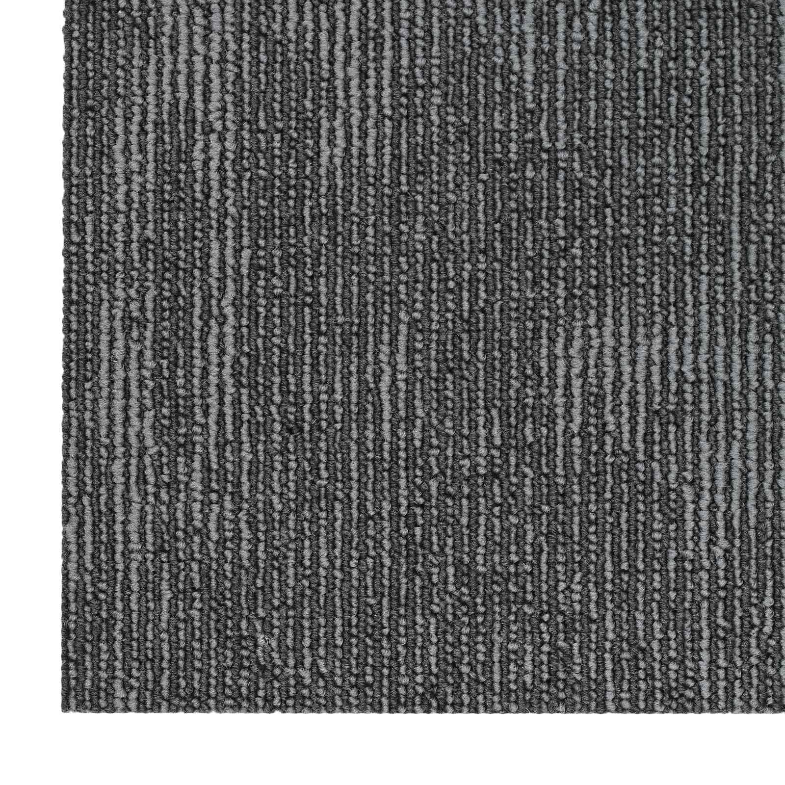 Juego de 36 azulejos de moqueta gris oscuro, 50 x 50 cm, resistente alfombra de polipropileno y betún, 6 mm, placas modulares para salón y dormitorio