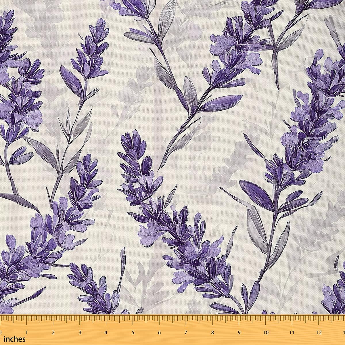 Purple Lavender Fabric by The Yard Watercolor Retro Flowers Rustic Style Fabric for Sewing Supplies Vintage Wild Floral Decorative Fabric for DIY Upholstery and Home Accents 5 Yards,180" L x 59" W