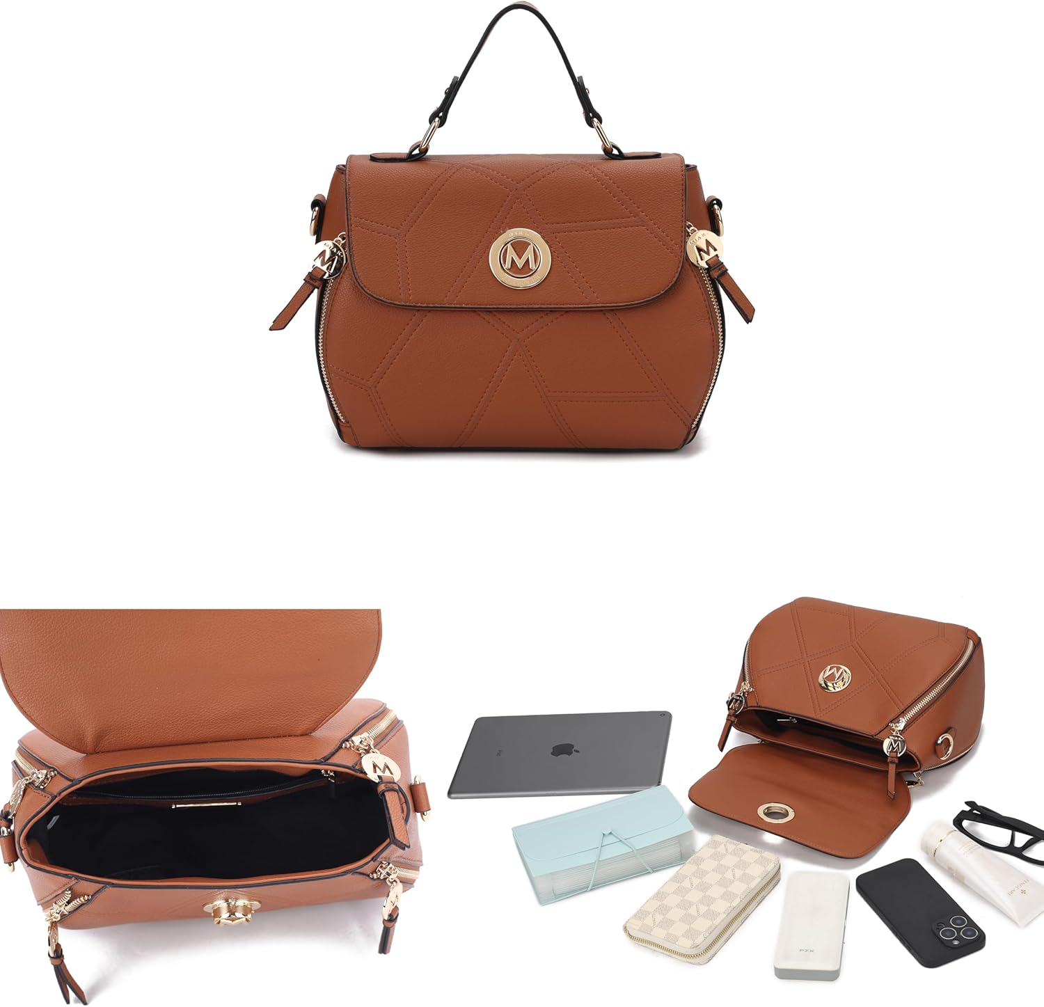 MKF Collection Satchel Bag for Women’s, Vegan leather Crossbody Handbag Top-Handle Purse - Image 5