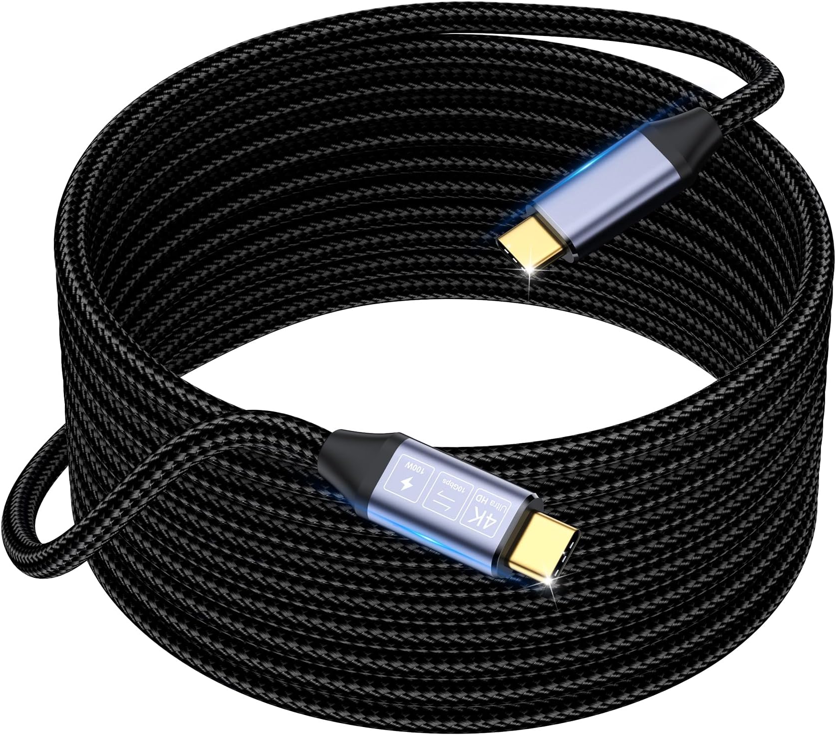 Long USB C to USB C Cable 16ft,USB C 3.1 Gen 2 Cable, USB C Video Cable 4K, 100W Fast Charging, 10Gbps Data Transfer, Compatible with iPhone 15 chargering Cable 5m Cords,Monitor