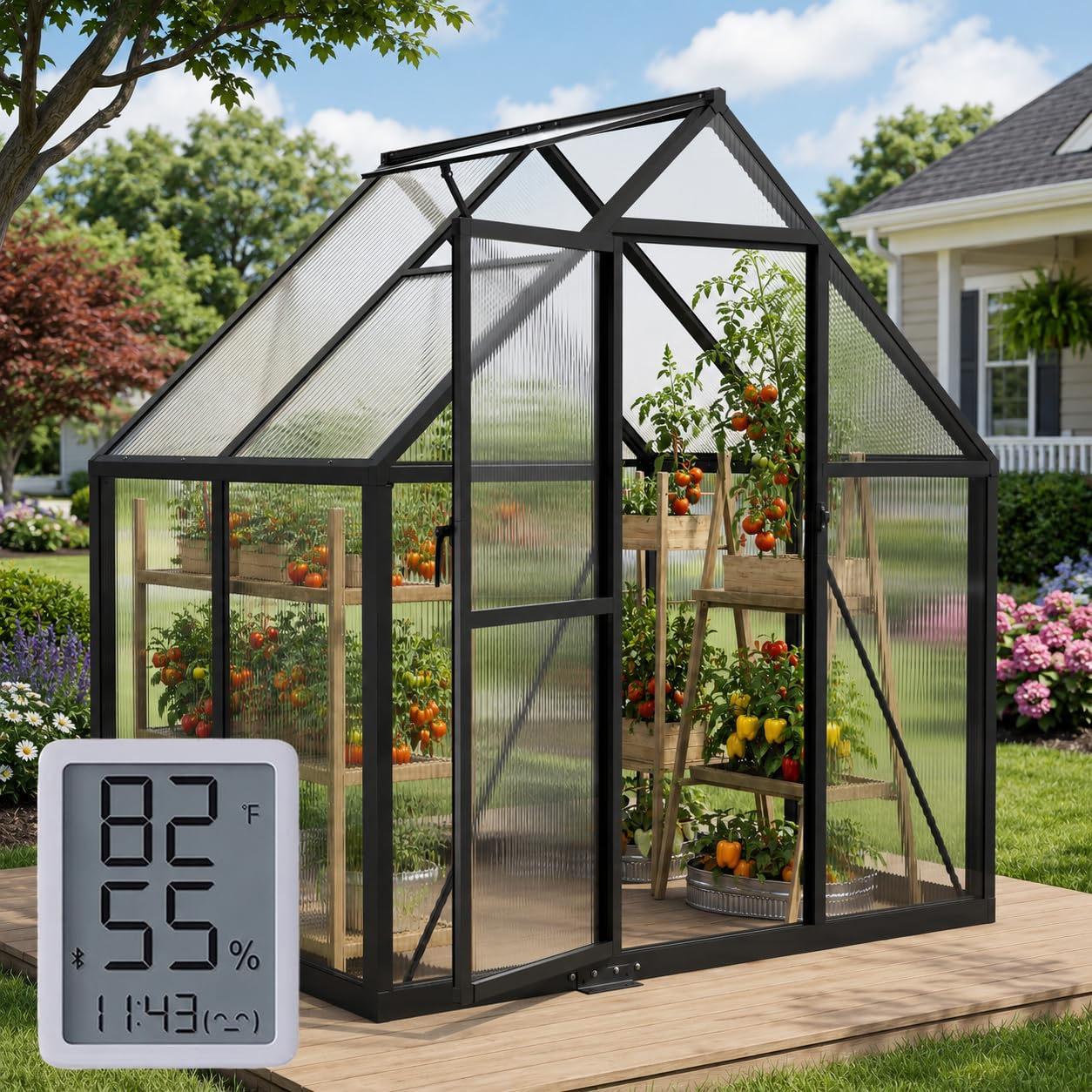 WUKHG 6x4FT Polycarbonate Small Greenhouse