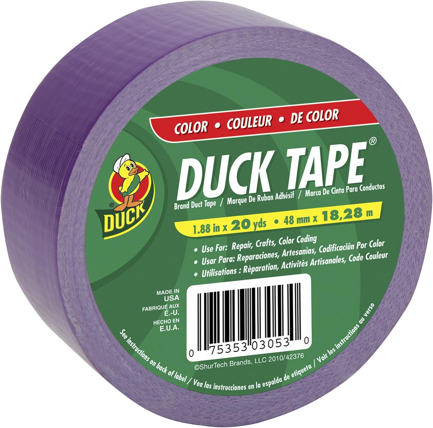 Duck Brand 527267 Blue Color Duct Tape, 1.88-Inch by 20 Yards, Single Roll