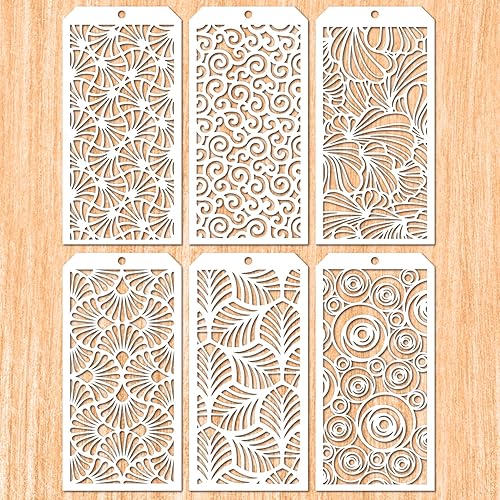 6 plantillas decorativas geométricas de bricolaje, plantillas de pintura, plantillas de dibujo artístico para álbumes de recortes, azulejos de